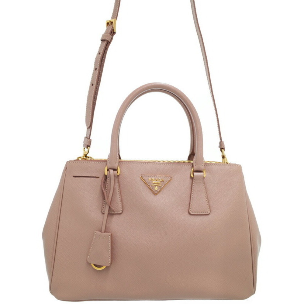 Prada Saffiano Lux Galleria Double Zip Tote in Cammeo Pink